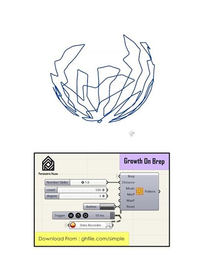 Grasshopper Command (Growth On Brep) #shorts