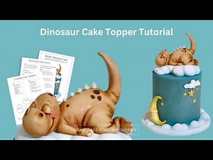 Adorable Dinosaur Fondant Topper | Cake Decorating Tutorial with Templates