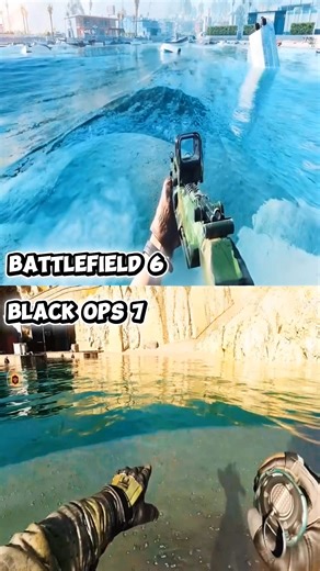 Battlefield 6 vs Call of Duty Black Ops 7 – Water Physics & Graphics Comparison 🌊🔥 Battlefield 6 and Black Ops 7 go head-to-head! 🌊🔥 From reflections to splash effects and environmental detail, here’s how both games compare in water physics and overall graphics quality. Which one looks more realistic to you? 🎮👇 #Battlefield6 #BlackOps7 #CODBO7 #BattlefieldVsCOD #WaterPhysics #GraphicsComparison #NextGenGaming #FPSGames #GamingReels #GameGraphics #fblifestyle #PS5 #XboxSeriesX #PCGaming | G