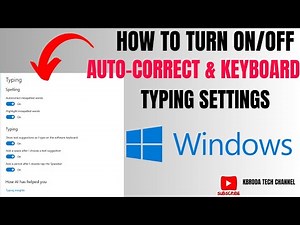How To Setup Keyboard Settings And Turn On/Off Keyboard Auto-Correct When Typing ON PC
