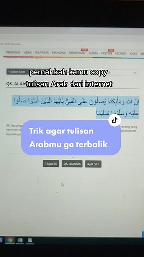 Cara Menyalin Tulisan Arab di Word Tanpa Terbalik