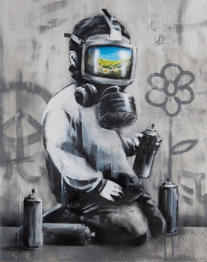 Gas Mask Boy, 2009 - Banksy Explained