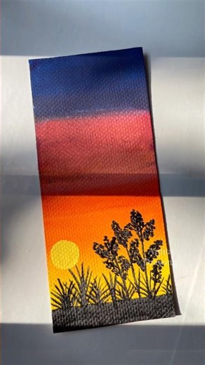 Beautiful Sunset Bookmark Painting | Easy Mini Art Tutorial 🌅✨#shorts
