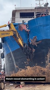 Watch how a powerful hydraulic scrap shear takes charge in dismantling a heavy vessel piece by piece! #Scrap #Recycling #HydraulicShear #MetalCutting #ScrapMachine #ScrapYard #SteelRecycling #scrabuyeruae #usa #UK #230k | Scrap Buyer UAE