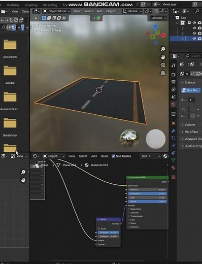 How to create realistic road in blender #blender #creativeblender