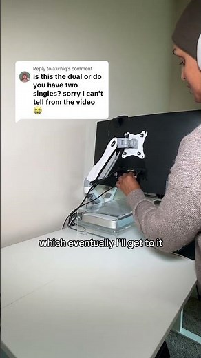 HUANUO Dual Monitor Arm Adjustable Gas Spring Monitor mount for Gaming and Home Work Set Up