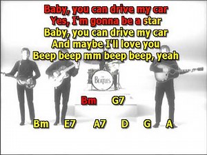 Drive my car Beatles mizo vocals lyrics chords no solos cover