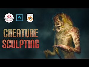 Creating an ALIEN CREATURE SCULPT using Blender-Photoshop-Substance Painter - Speed Art