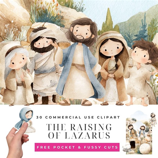 Raising of Lazarus John 11 Bible Story Clipart Watercolor Illustrations for Christian Education, Sunday School Crafts, Faith Journaling - Etsy Canada