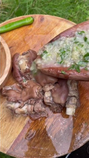 🔥 Rustic Pig Trotters Stew in the German Wilderness | Outdoor Cooking#shorts