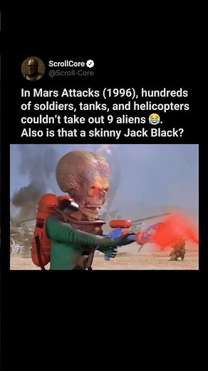In Mars Attacks (1996) hundreds of soldiers die to 9 aliens