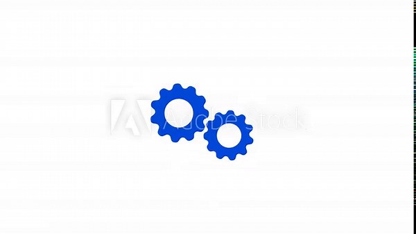 Animated settings gear icon rotating seamlessly with subtle glow effect for digital interfaces Stock Video