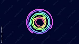 A colorful rainbow pattern in a circular design, perfect for logos or website designs. The playful rainbow colors convey joy and the circular shape symbolizes unity and continuity