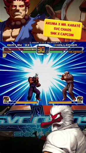 O VERDADEIRO MESTRE! Akuma humilha Mr. Karate com propriedade! (SvC Chaos)
