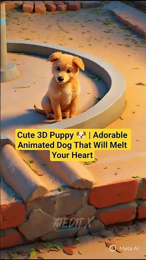 Cute 3D Puppy 🐶 | Adorable Animated Dog That Will Melt Your Heart#cute #penguinart #hearttouching