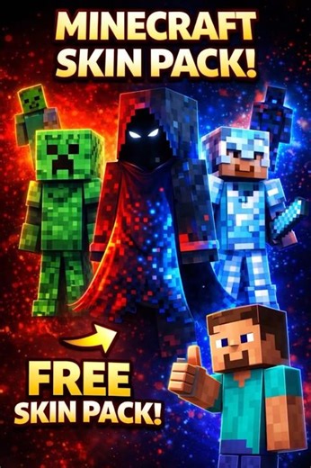 😱 Best Minecraft Skin Pack 2026! #phantomxgaming #minecraft