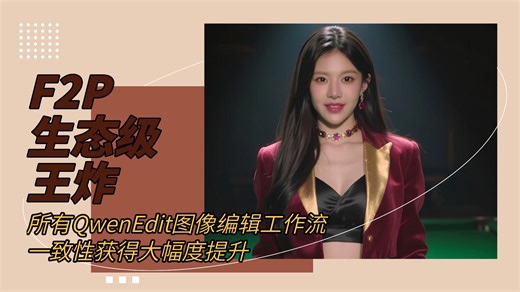 Ai绘画进阶261-F2P，生态级王炸！进阶教程及全套工作流！所有QwenEdit图像工作流一致性获得大幅度提升！终极换脸方案！-T8 Comfyui教程