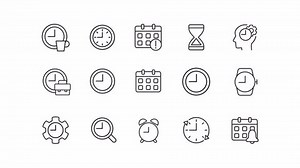 Animated Time Clock Linear Icons Wait-animations Stock Footage Video (100% Royalty-free) 1101749823 | Shutterstock