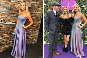 BBC Scotland stunner Amy Irons wows fans in 'Cinderella' sparkle gown for Ladies' Night at Hamilton Park Racecourse