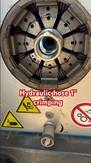 Hydraulic hose crimping 1” size, ferrule and fitting #hydraulic #hose #fluidart #technician
