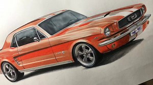 5.7K views · 201 reactions | 1965 mustang timelapse drawing | Car drawings By Cristian Cross | Facebook