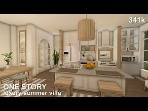 BLOXBURG : one story luxury SUMMER villa 341k | speedbuild + tour | Leqhhx