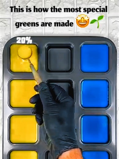This is how the most special greens are made. #color #asmr #colormixing #satisfyingvideo #paintmixing
