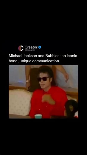 Creators | Entertainment | Culture on Instagram: "🐒 Rewatch one of pop culture’s most unforgettable duos in action. Michael Jackson and his famous chimpanzee Bubbles shared a bond that went far beyond the usual celebrity-pet dynamic. In this moment, MJ appears to use sign language to gently tell Bubbles to sit, and Bubbles responds instantly, dressed in his iconic little outfit and behaving with surprising calm and intelligence. It’s a small interaction, but it perfectly captures the quiet conn