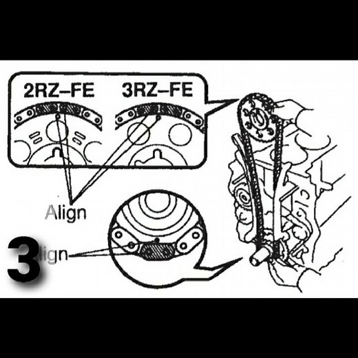 Toyota 2RZ-FE & 3RZ-FE (1998-2001) #shorts #toyota #engine #timing #mark