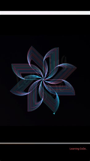 Created this neon abstract pattern using python turtle graphics #python #programming