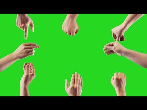 Hand Touch Gestures with green screen, no copyright, free to use (black mart)