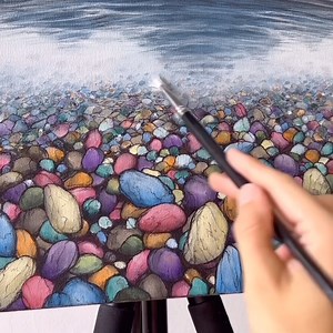 How To Paint Colorful Underwater Rocks 🎨 #art #painting #acrylicpainting | Feliks K