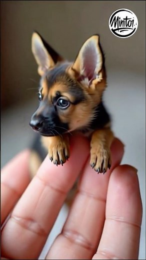 Mini German Shepherd on a Fingertip?! 🐾 Unreal Detail!