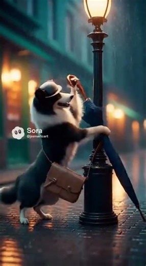 Singing in the rain, But It’s a Dancing Border Collie