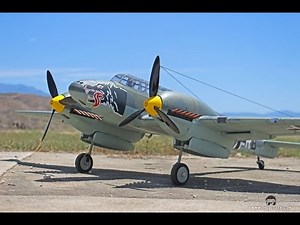 Messerschmitt Bf-110 (Dynam electric) Flight at Gilman Springs USSM Qualifier RC Airshow