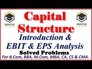 Capital Structure Introduction & EBIT & EPS Analysis Problem Solving BBA, MBA, M.Com, CA, CS, CMA.