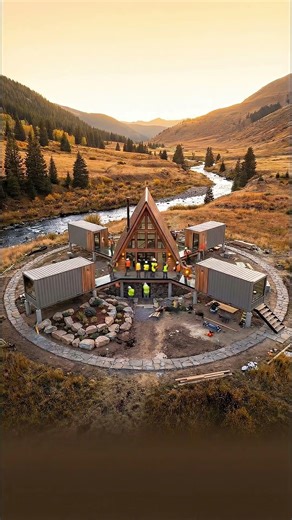 Watch a Mountain Cabin Rise With Four Orbiting Pods