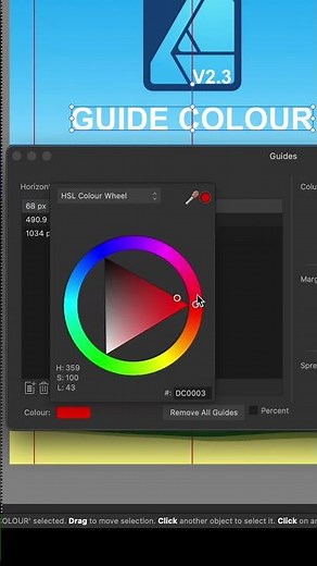 Affinity Designer 2 Quick Tips - Change Guides Colour #affinitydesigner #affinitydesigner2 #affinity