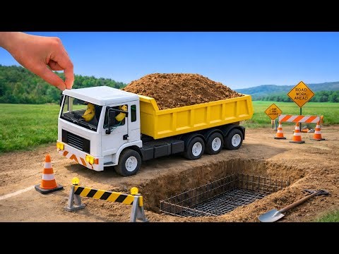 DIY Mini Tractor Building Cement Road | Realistic Mini Construction Science Project Video