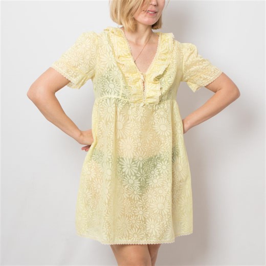 Vintage Babydoll Dress Sheer Nightgown See Through Negligee Bridal Wedding Honeymoon Size M Gift for Girlfriend Wife to Be - Etsy