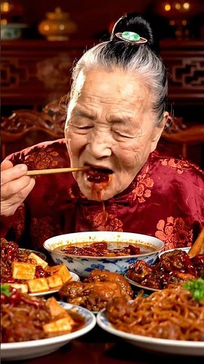 100-Year-Old Chinese Grandma Eating Fiery Exotic Dishes Shocks the World 🌶️🔥 | #Viral