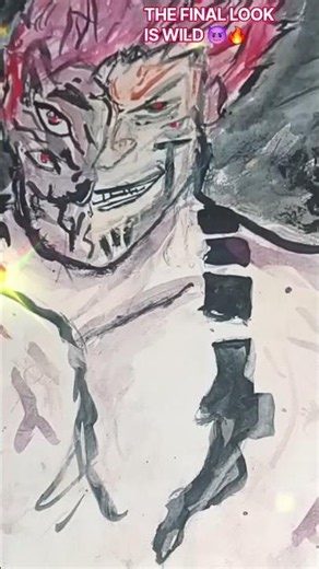 Sukuna Watercolor Drawing 🔥 | Jujutsu Kaisen Art #Shorts
