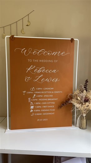 Beautiful Burnt Orange Welcome Sign for R L