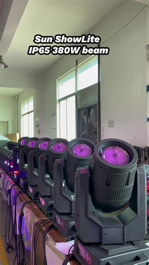 Sun ShowLite｜IP65 380w beam moving head light. #ledstagelight#lightingfactory#eventlighting#djlight#stageentertainment#discolight#barlight#stagelighting#movingheadlight#nightclublighting#concertlighting#weddinglights#beamlight#waterprooflight#outdoorlight