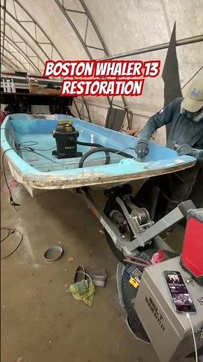 Just getting started on a full Boston Whaler 13 restoration and repower! #boat #restoration #blue