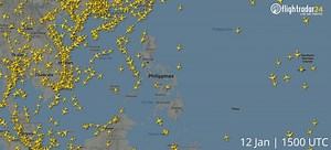 Traffic over the Philippines now vs same time last week. Eruption of Taal Volcano has shifted overflights. Manila (MNL) currently closed to traffic. https://www.flightradar24.com/airport/mnl | Flightradar24.com