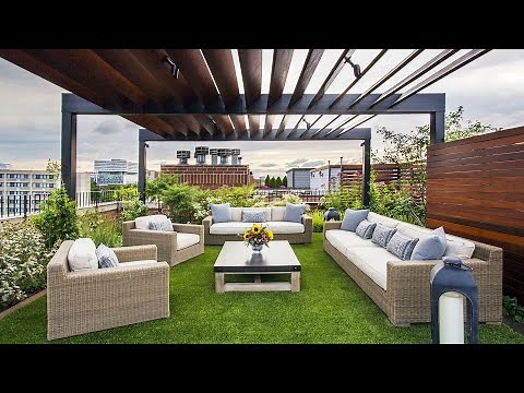 MODERN ROOF TERRACE DECOR IDEAS | SMALL ROOFTOP GARDEN DESIGN FOR OUTDOOR LIVING SPACE TIPS