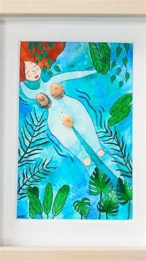 Marlène, L'Atelier de l'Océan, Pays Basque on Instagram: "Vous les appelez mes sirènes, mes baigneuses, mes femmes nues... 💕 Elles sont personnalisables à l'infini avec vos coquillages, la couleur des cheveux etc. ✨ Alors, amoureuses et amoureux de la nature et de l'océan, n'attendez plus ! 🐚 . . . . #sireneaquarelle #femmenueaquarelle #oceanaquarelle #artistecotebasque #marchedenoelurrugne #artpaysbasque"