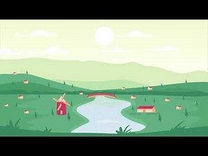HD Landscape Animation Background Video Loop l No Copyright (Sun, Tree, Landscape, Garden)