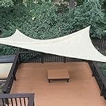 ColourTree 16' x 16' Beige Square Sun Shade Sail Mesh Canopy Fabric Cloth Screen - UV Block Heavy Duty & Commercial Grade, Outdoor Patio Carport (We Make Custom Size)